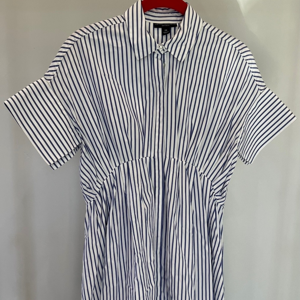 Victoria Beckham for Target- Blue and White Striped Shirt Dress